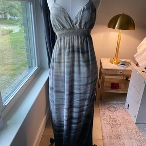 100% Silk maxi dress, grey ombré by Gypsy